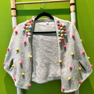 Pom Pom White Poncho Cat&Jack Small/Medium